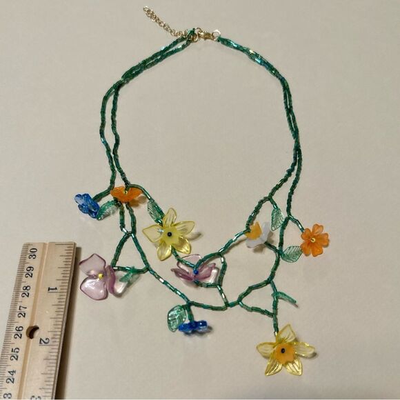 Boho flower necklace N675 - Picture 4 of 4